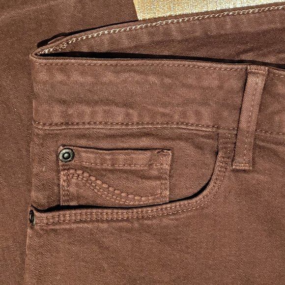 3/$75 SALE! NYDJ Marilyn Slim Straight Jeans, Burgundy - Picture 4 of 5